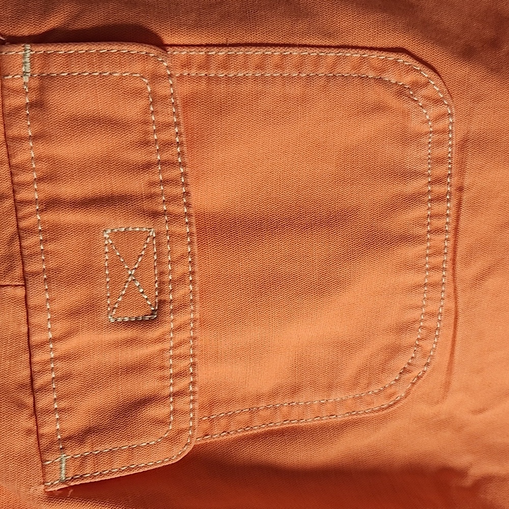 Eddie Bauer- Peach/Coral colored denim skirt - sz 12 - Picture 3 of 8